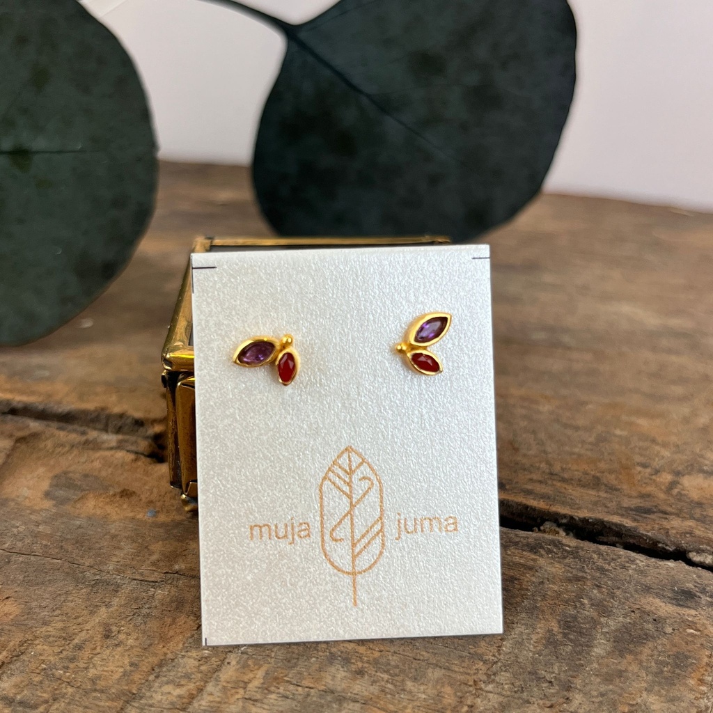[MUJA-10790-GB-33] Boucles d'oreilles - Plaqué Or - Améthyste - Muja Juma