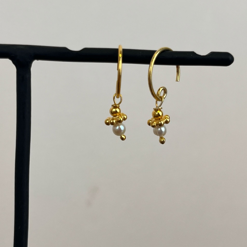 [MUJA-10758-GB-17] Boucles d'oreilles 'Heliconian' - Plaqué Or - Nacre - Muja Juma