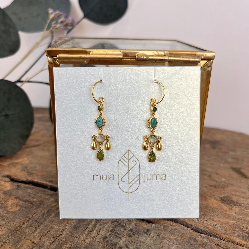 [MUJA-10698-GB-26] Boucles d'oreilles - Plaqué Or - Amazonite - Muja Juma