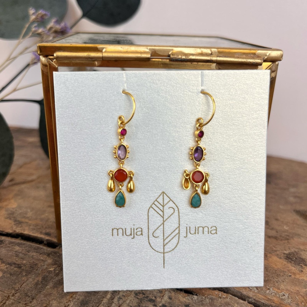 [MUJA-10698-GB-33] Boucles d'oreilles - Plaqué Or - Améthyste - Muja Juma