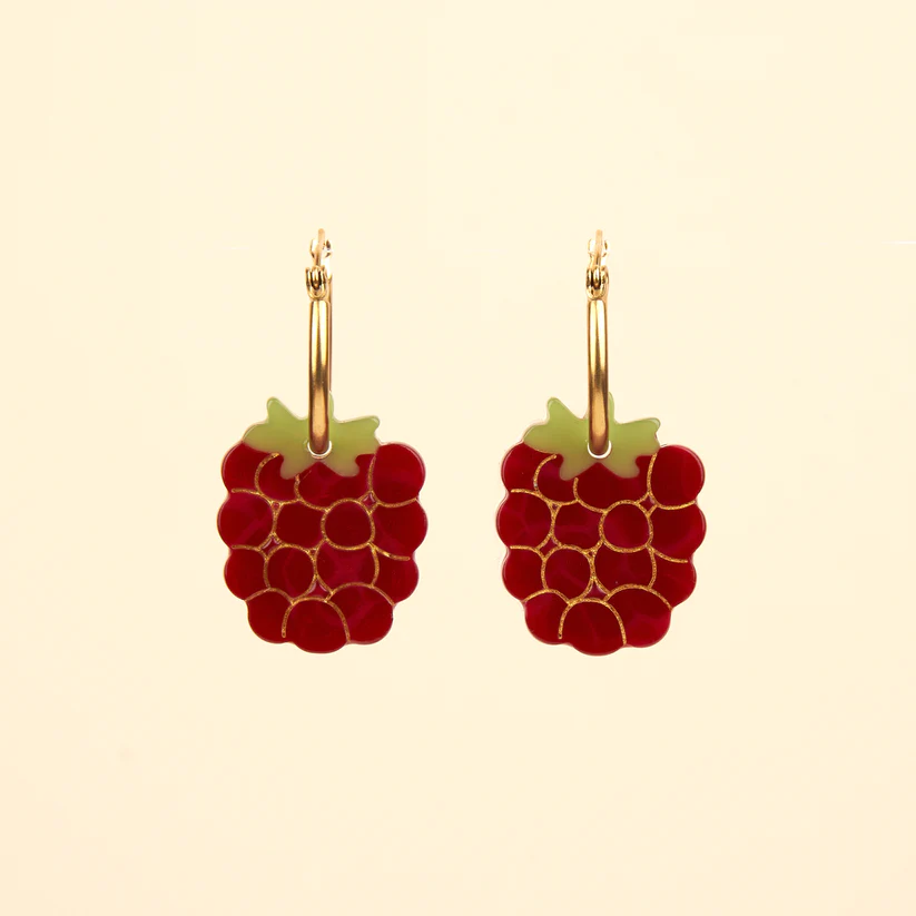 [COU-BOFRAMBOISE] Boucles d'Oreilles 'Framboise' - Coucou Suzette