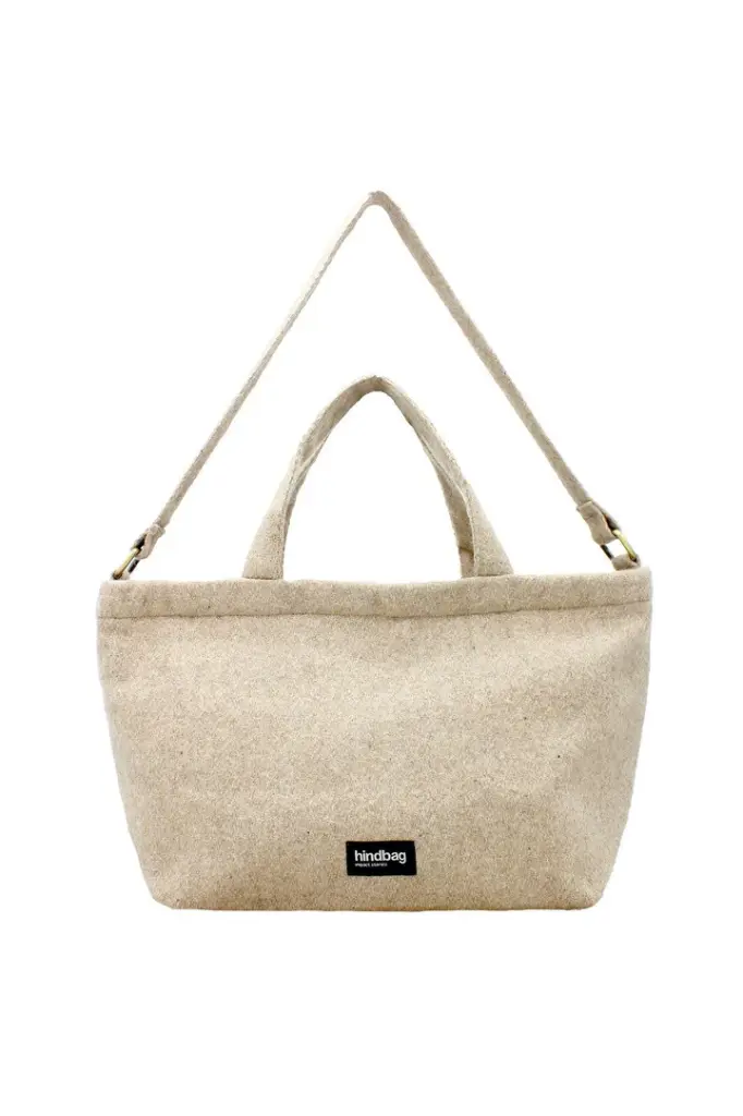 [HIND-7HINDALBA_LAI_BG] Sac Cabas 'Alba' Laine Beige - Hindbag