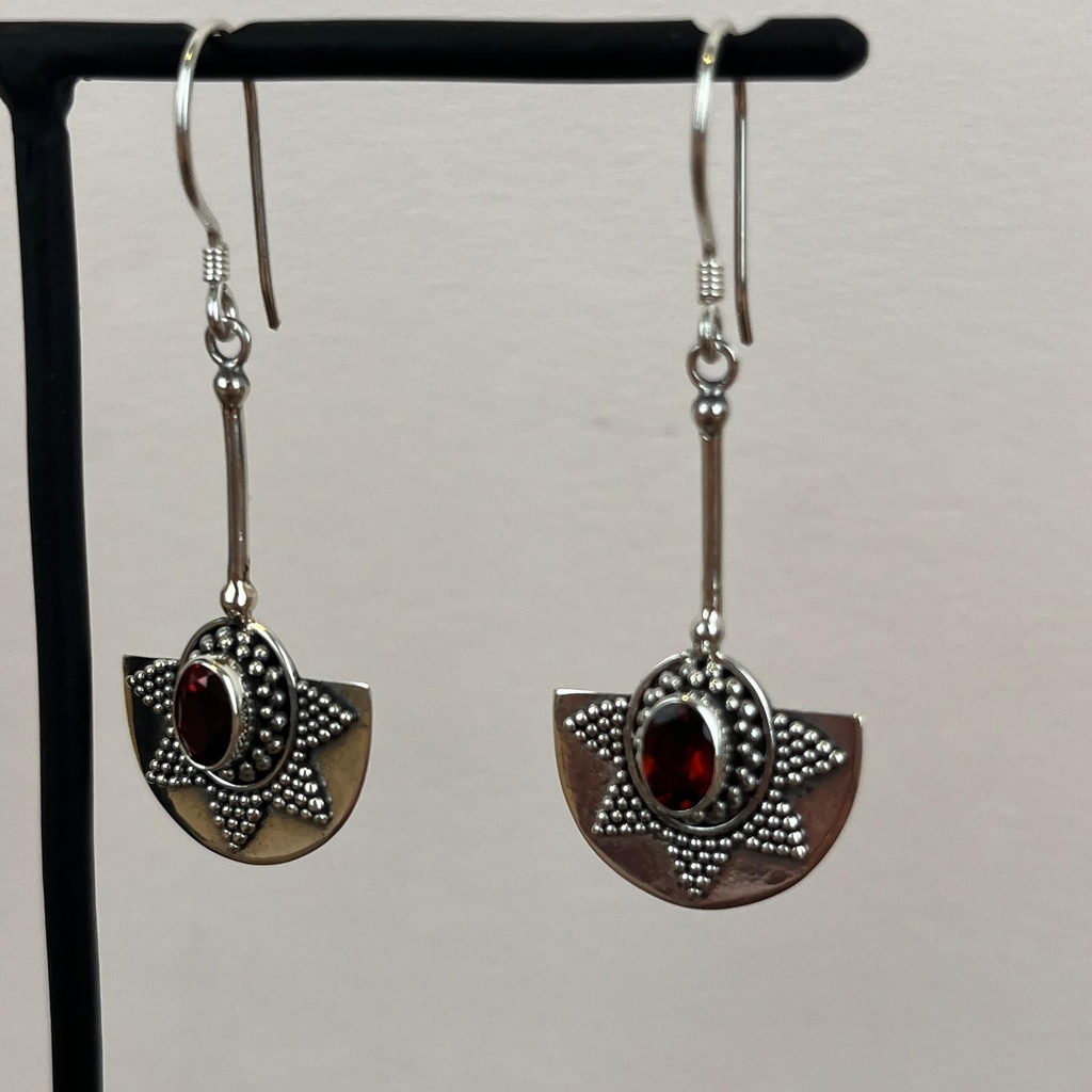 [BOAR-1921] Boucles d'oreilles Argent 925 - Grenat [1921]