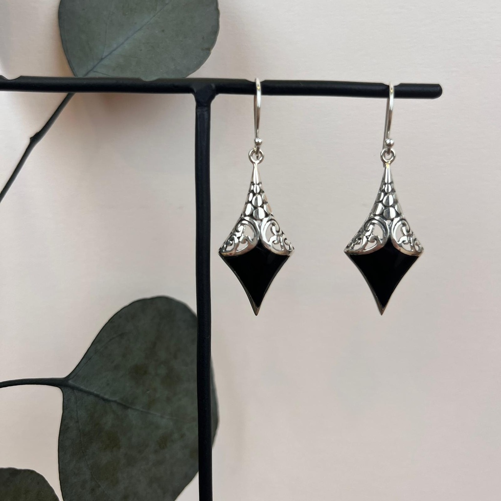 [BOAR-1922] Boucles d'oreilles Argent 925 - Onyx [1922]