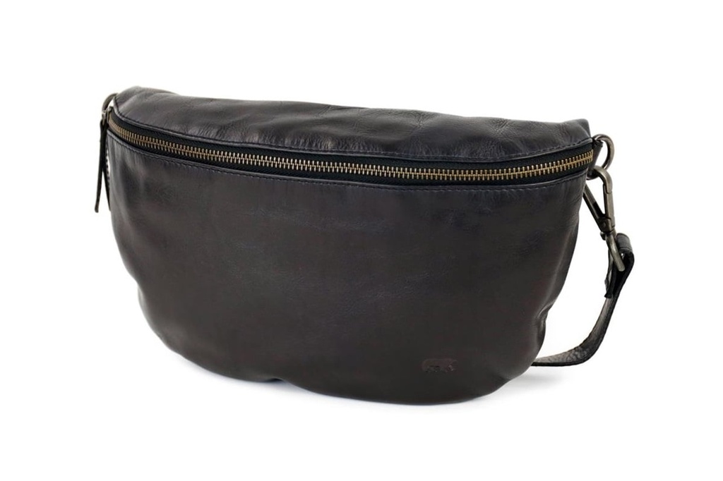 [BEAR-CP44516-BLACK] Sac banane 'Maiky' Noir - Cuir - Bear Design