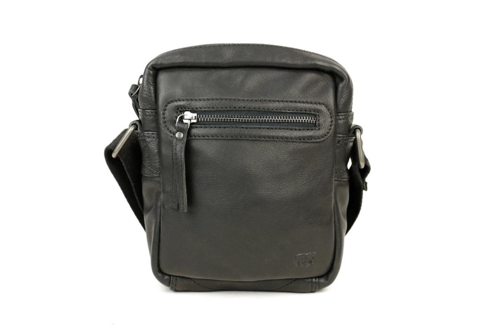 [BEAR-CP1847-BLACK] Sac en Bandoulière 'Leonardo' Noir - Cuir - Bear Design