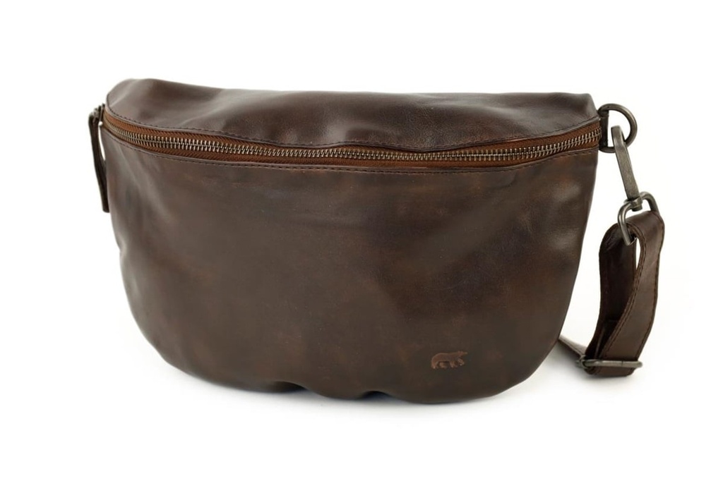 [BEAR-CL44516-BROWN] Sac banane 'Maiky' Brun - Cuir - Bear Design
