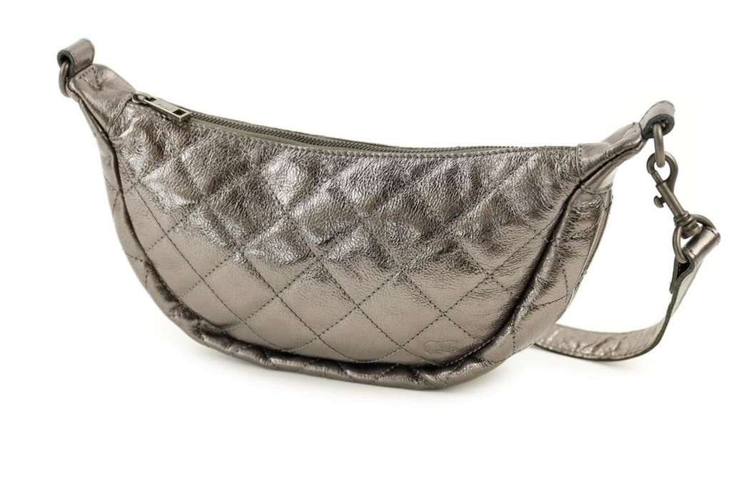 [BEAR-CP3066-GUN_METAL] Sac banane 'Laura' Gris - Cuir - Bear Design