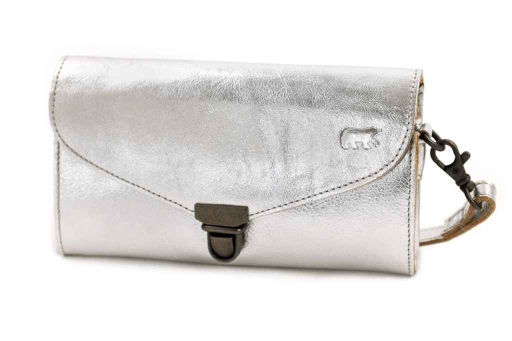 [BEAR-CP3071-SILVER] Sac en Bandoulière 'Pascalle' Argenté - Cuir - Bear Design