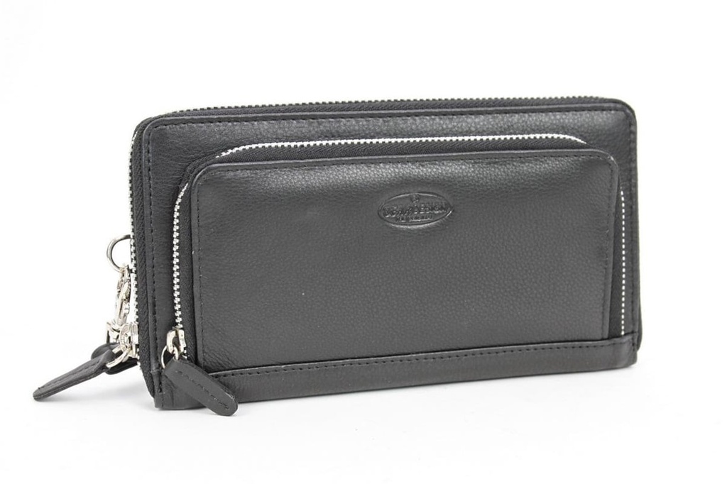 [BEAR-FR12569-ZWART] Portefeuille Noir - Cuir - Bear Design