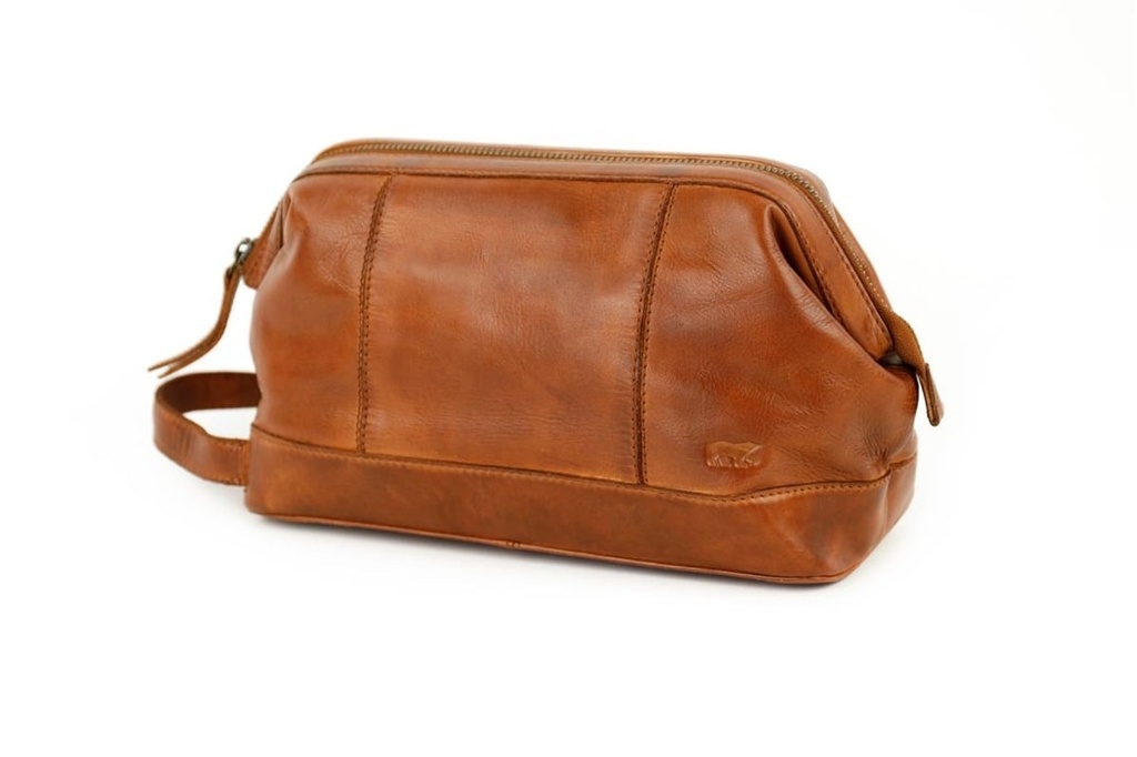 [BEAR-CL44126-COGNAC] Trousse 'Olivier' Cognac - Cuir - Bear Design