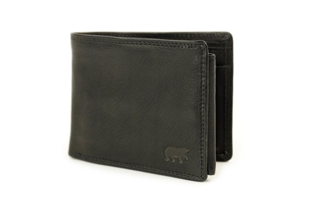 [BEAR-CP7077-BLACK] Portefeuille 'Abel' Noir - Cuir - Bear Design
