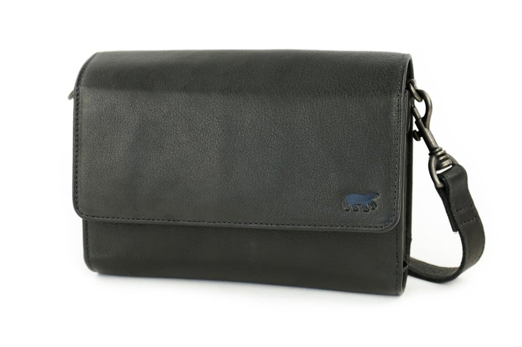 [BEAR-CP8042-BLACK] Sac en Bandoulière 'Elly' Noir - Cuir - Bear Design