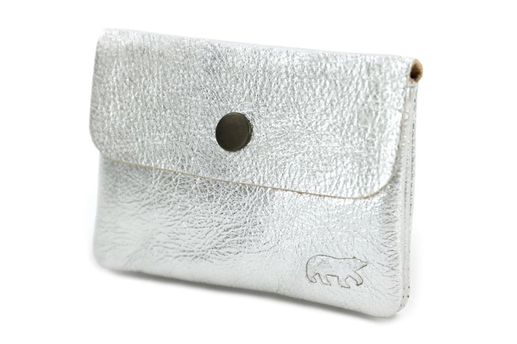[BEAR-CP8054-SILVER] Pochette 'Pietje' Argenté - Cuir - Bear Design