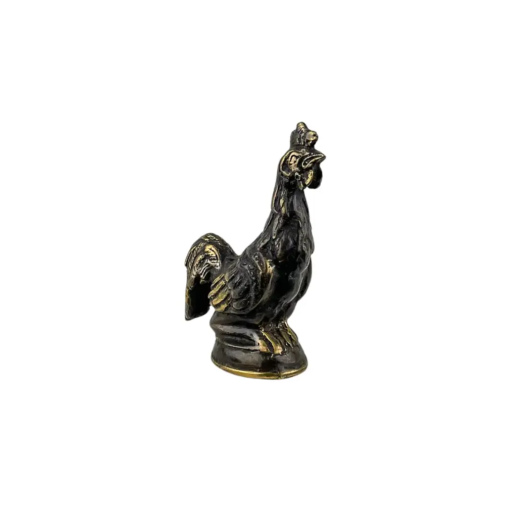 [COCBZ10] Coq Bronze - Noir & Or - 10 x 9 x 3,5 cm