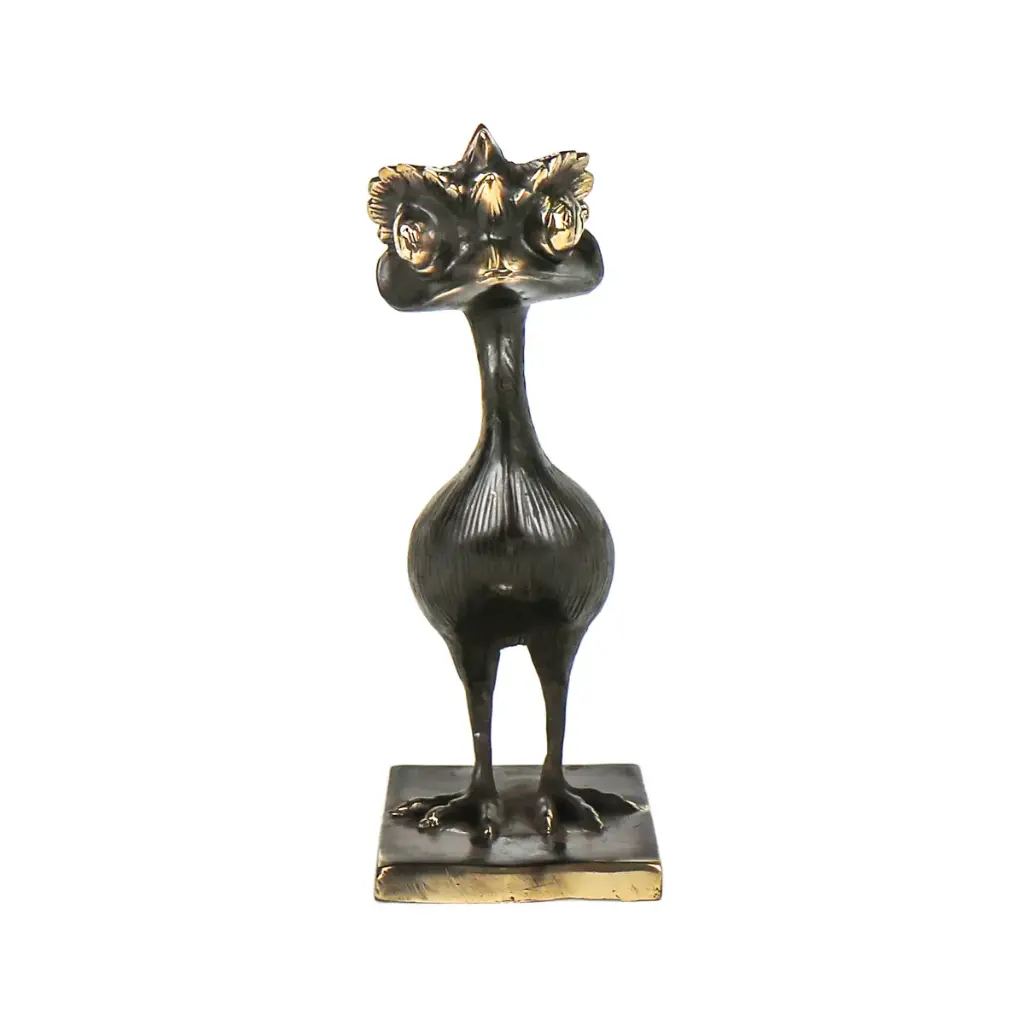 [FEBZ20-02] Funky Emu Bronze - Noir & Or - 20 x 8 x 10 cm