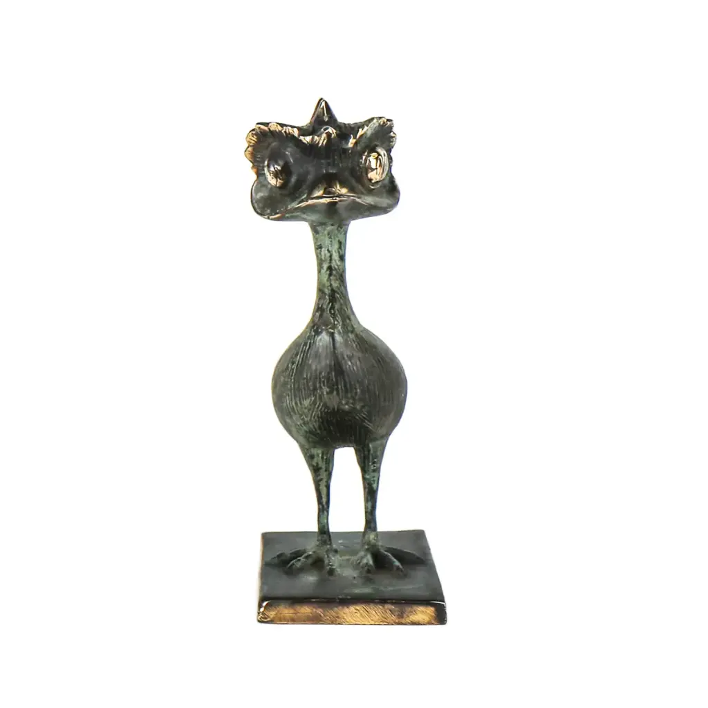 [FEBZ20-03] Funky Emu Bronze - Vert Antique - 20 x 8 x 10 cm