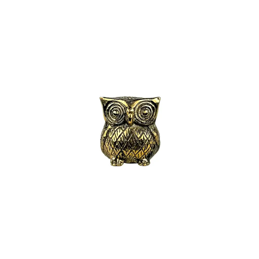 [OWLBZ6] Hibou Bronze - Or - 6 x 5 x 5 cm