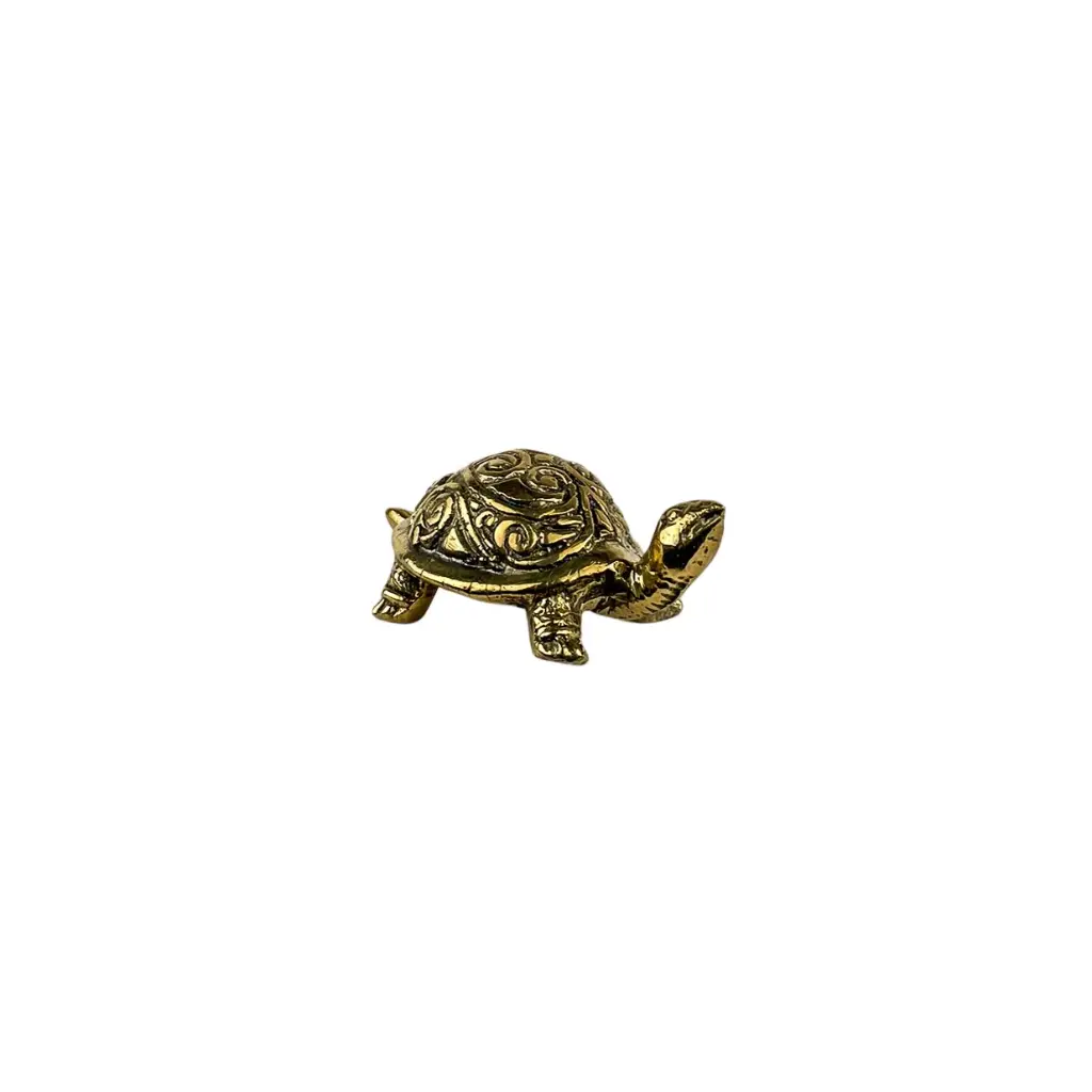 [TURTLBZ3] Tortue Bronze - Or - 3,5 x 8,5 x 5 cm