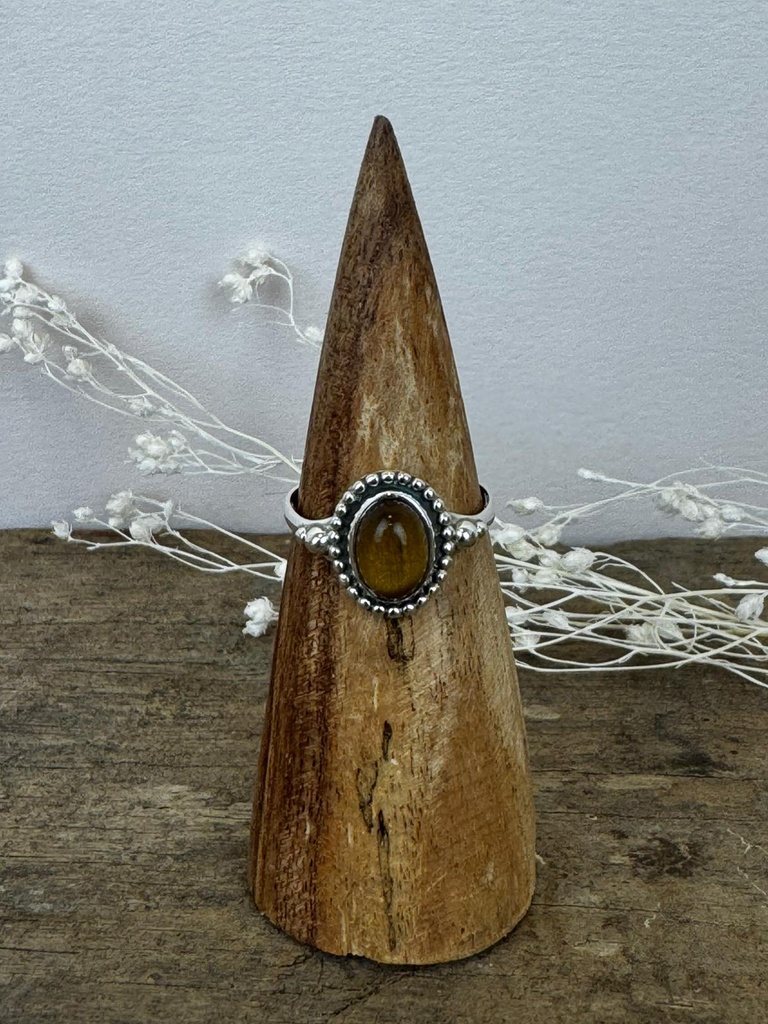 [BAAR-3433-60] Bague Argent 925 - Œil de Tigre [3433]