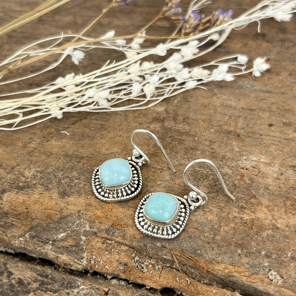 [BOAR-1942] Boucles d'oreilles Argent 925 - Larimar [1942]
