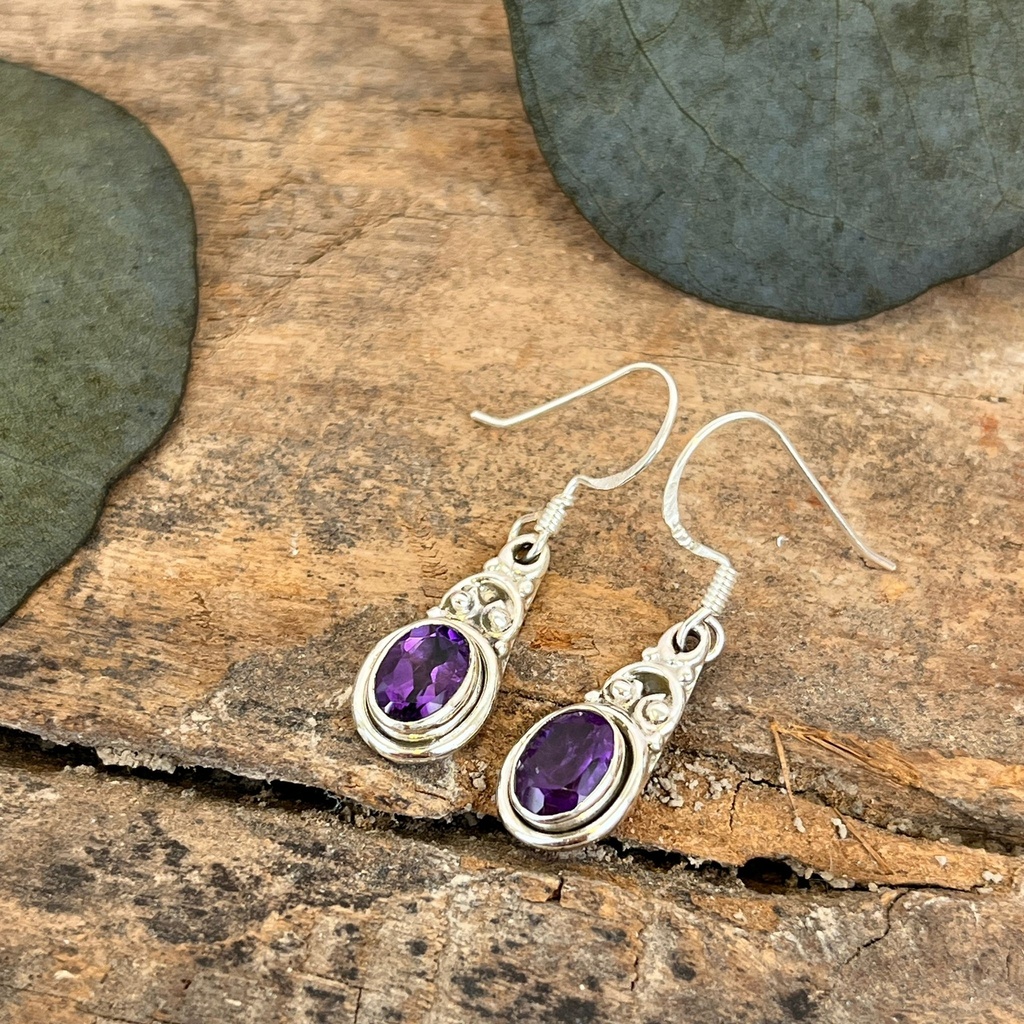 [BOAR-1953] Boucles d'oreilles Argent 925 - Améthyste [1953]