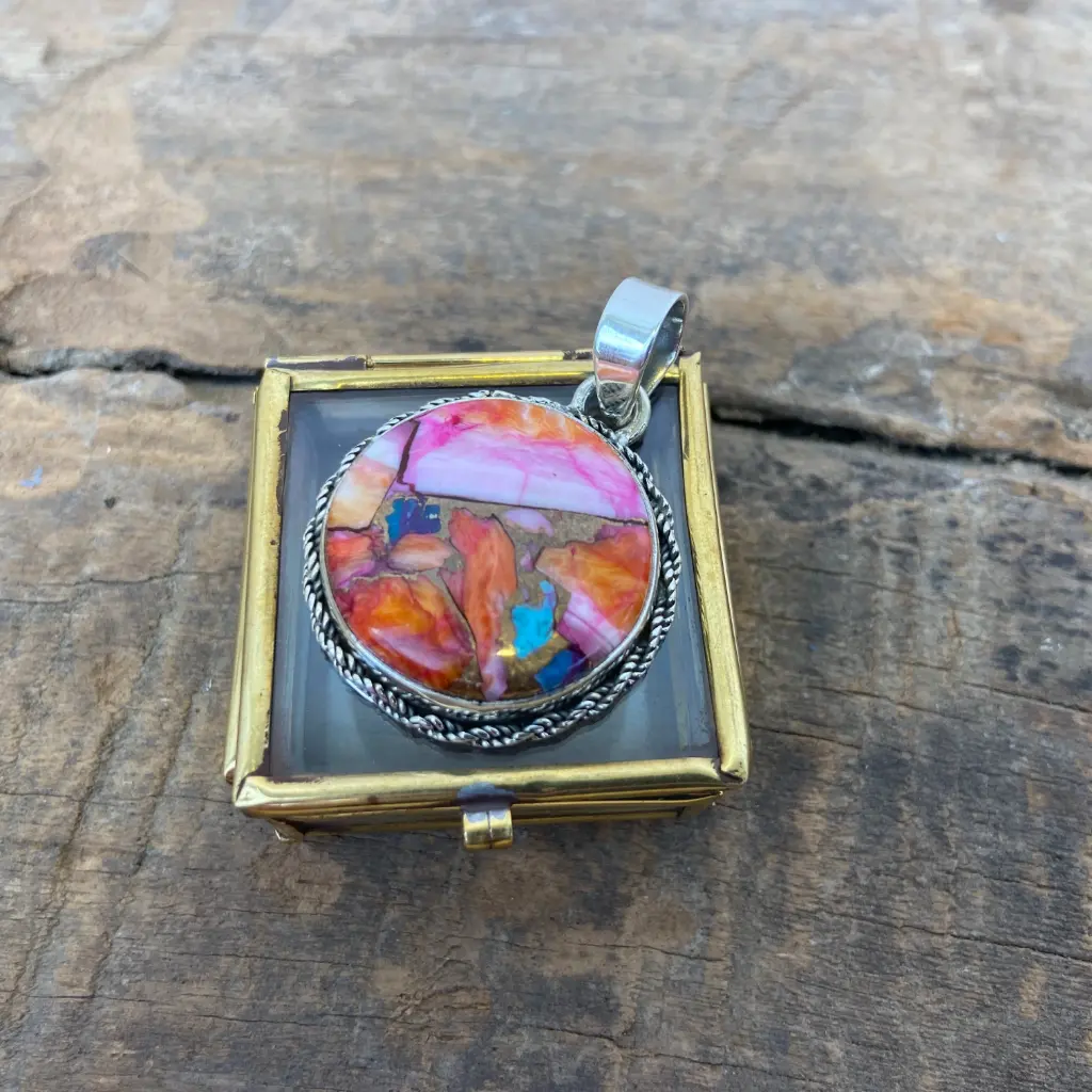 [PEAR-0679] Pendentif Argent 925 - Turquoise Cuivrée [0679]