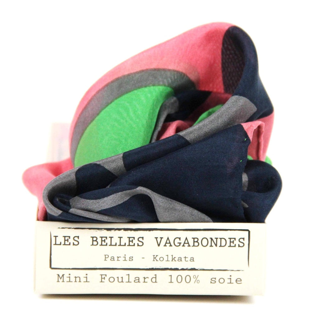 [LBV-0065] Mini Foulard 'Aralia' Vert - Les Belles Vagabondes