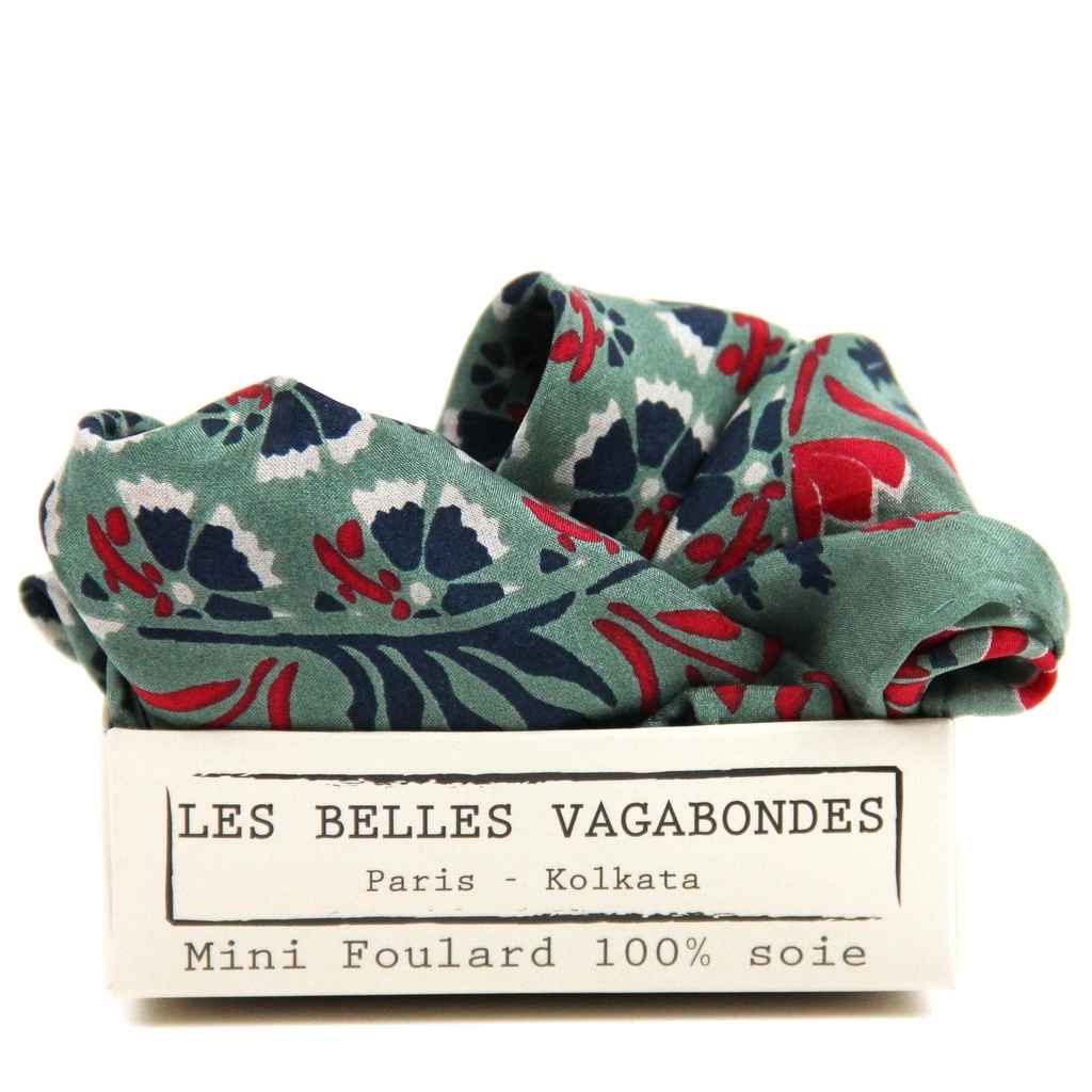 [LBV-0067] Mini Foulard 'Augustine' Kaki - Les Belles Vagabondes