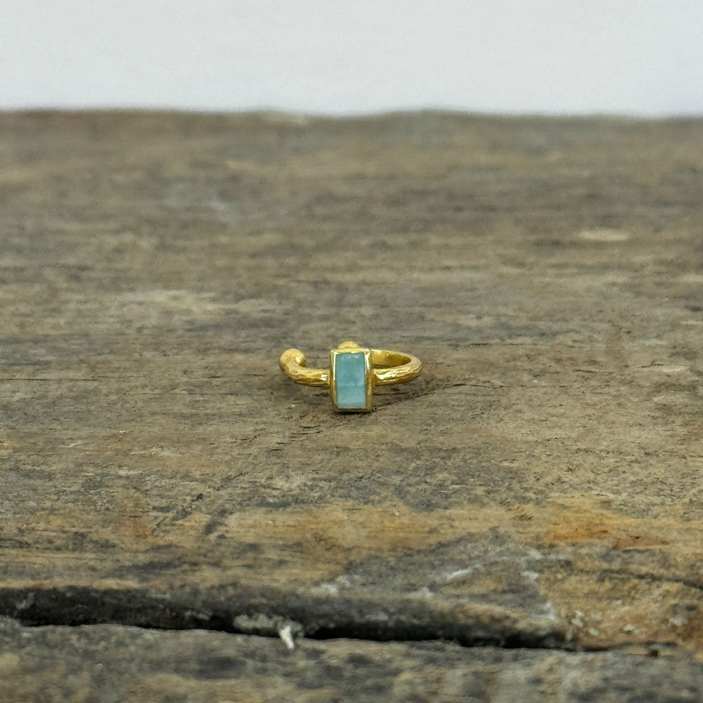 [MUJA-10123-GB-5] Earcuff 'Mar' - À l'Unité - Plaqué Or - Amazonite - Muja Juma