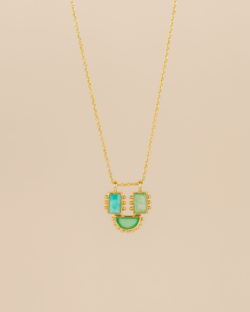 [MUJA-3724-GB-5] Collier 'Carina' - Plaqué Or - Amazonite - Muja Juma