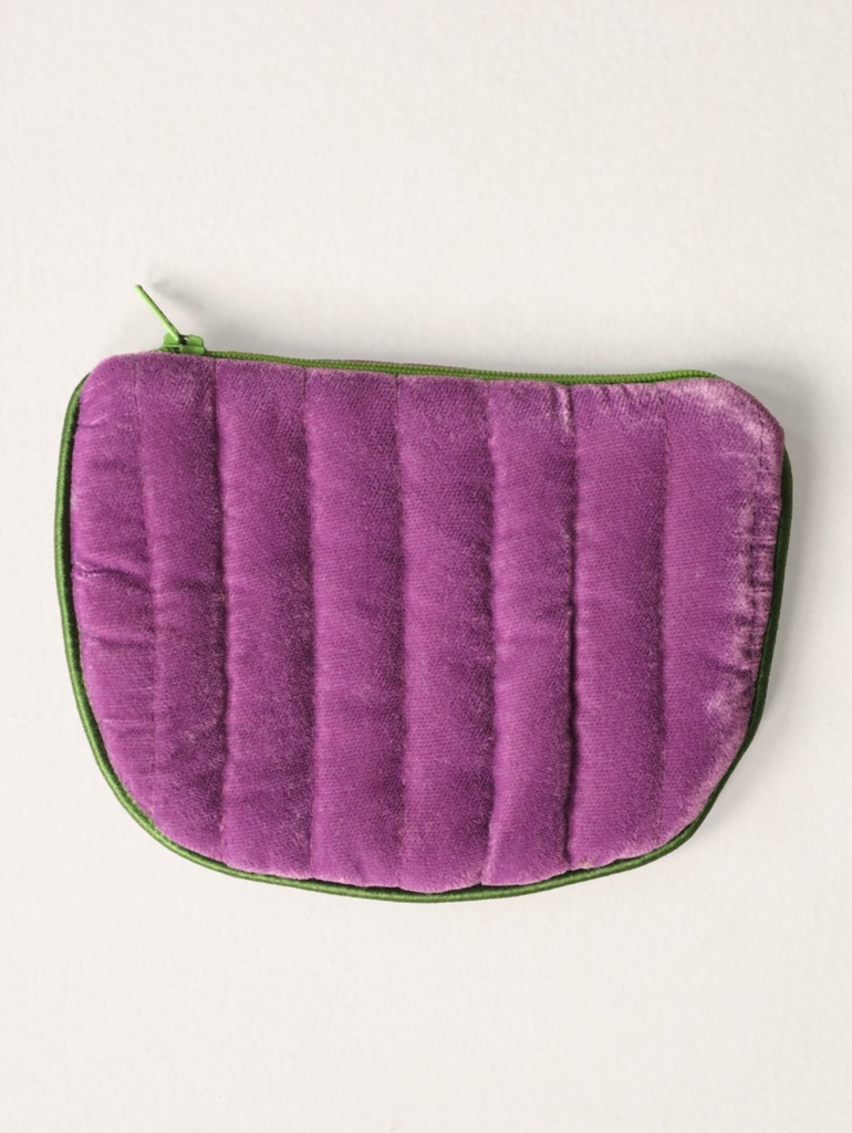 [MUJA-7010-AC-13] Petite Pochette à Bijoux - Velour Mauve & Satin Olive - Muja Juma