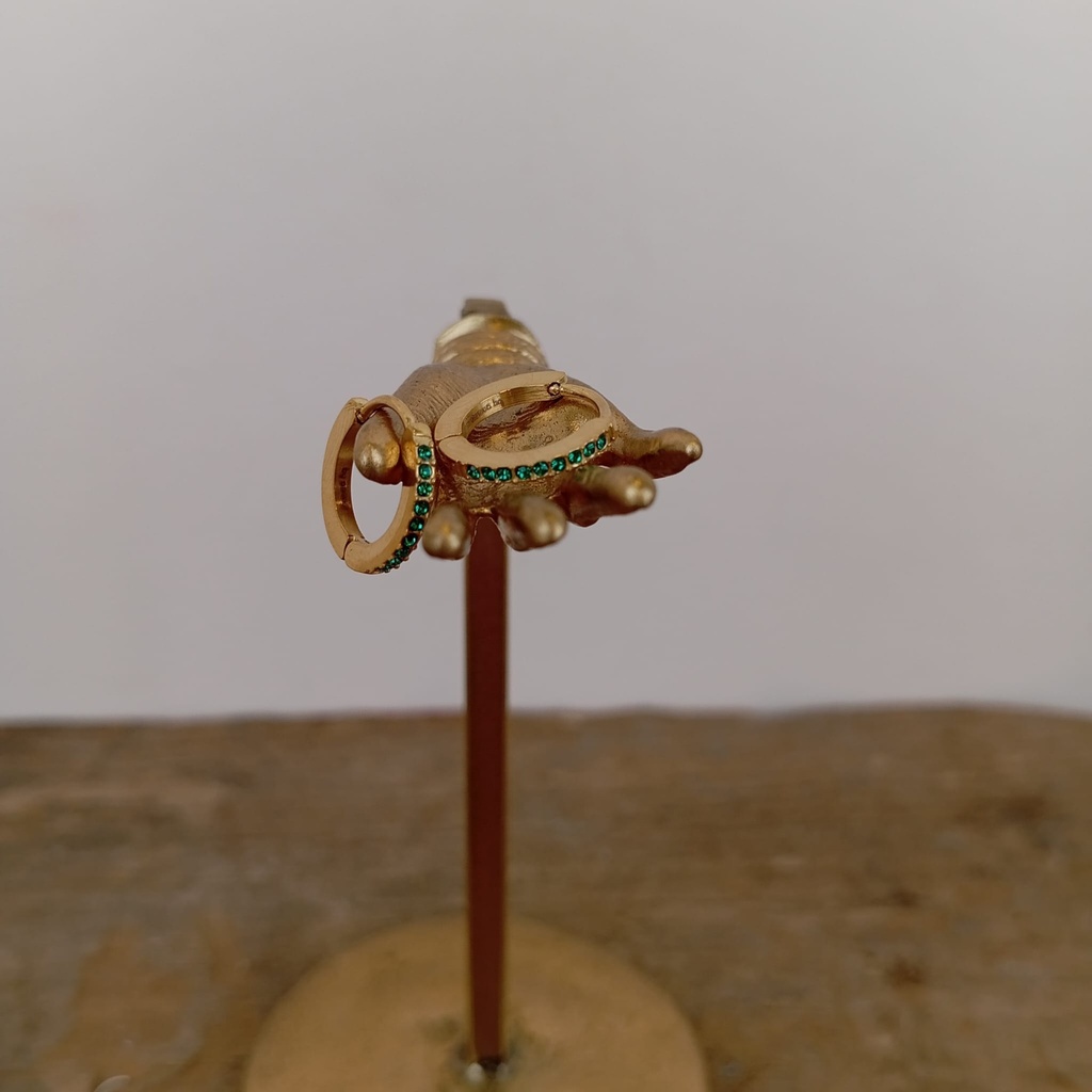 [GAR-SILA-BO-TOURMA_VERT-06] Boucles d'oreilles 'Sila' - Laiton doré 2µ - Tourmaline verte - By Garance