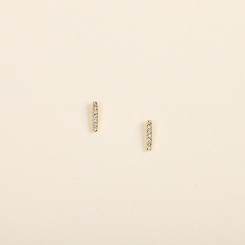 [GAR-TULA-BO-01] Puces d'oreilles 'Tula' - Acier - Cristal - By Garance