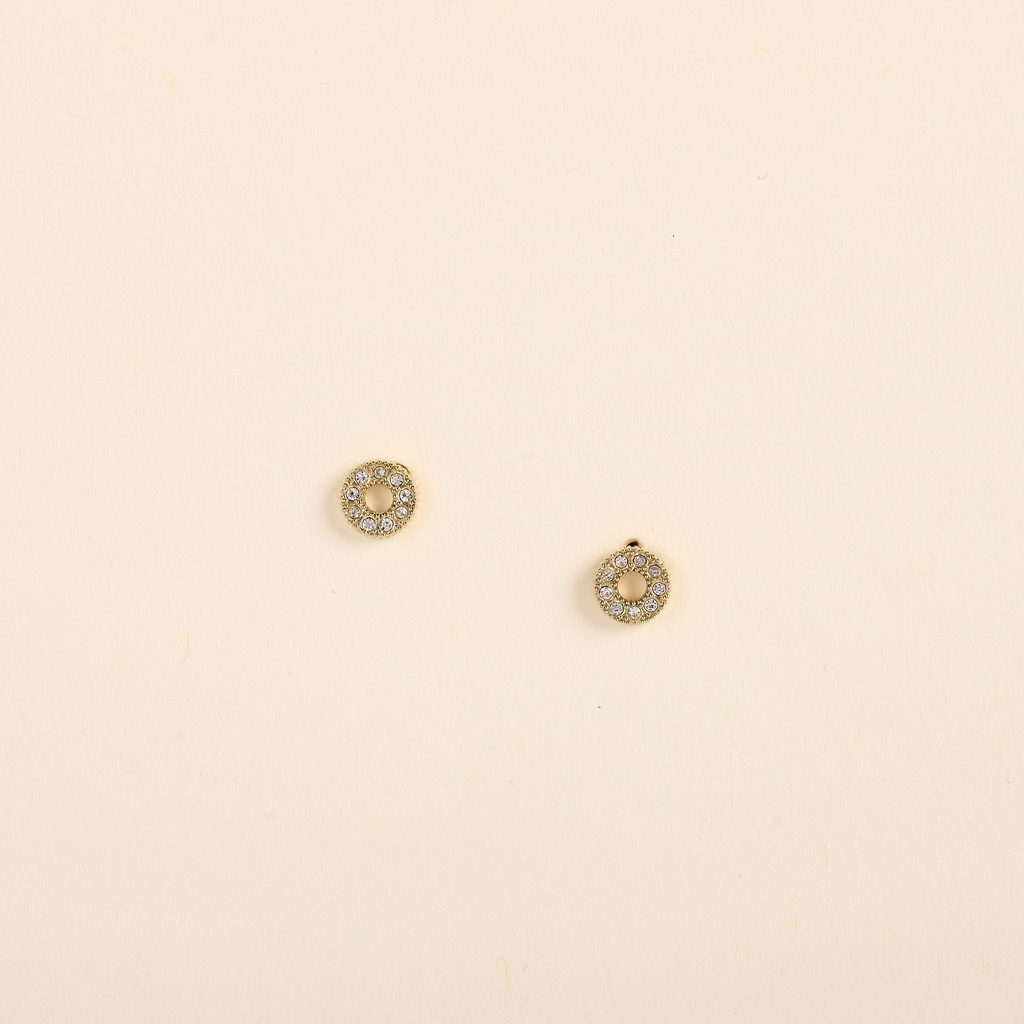 [GAR-TULA-BO-02] Puces d'oreilles 'Tula' - Acier - Cristal - By Garance