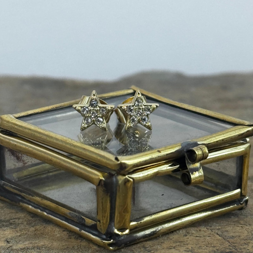 [GAR-TULA-BO-05] Puces d'oreilles 'Tula' - Acier - Cristal - By Garance