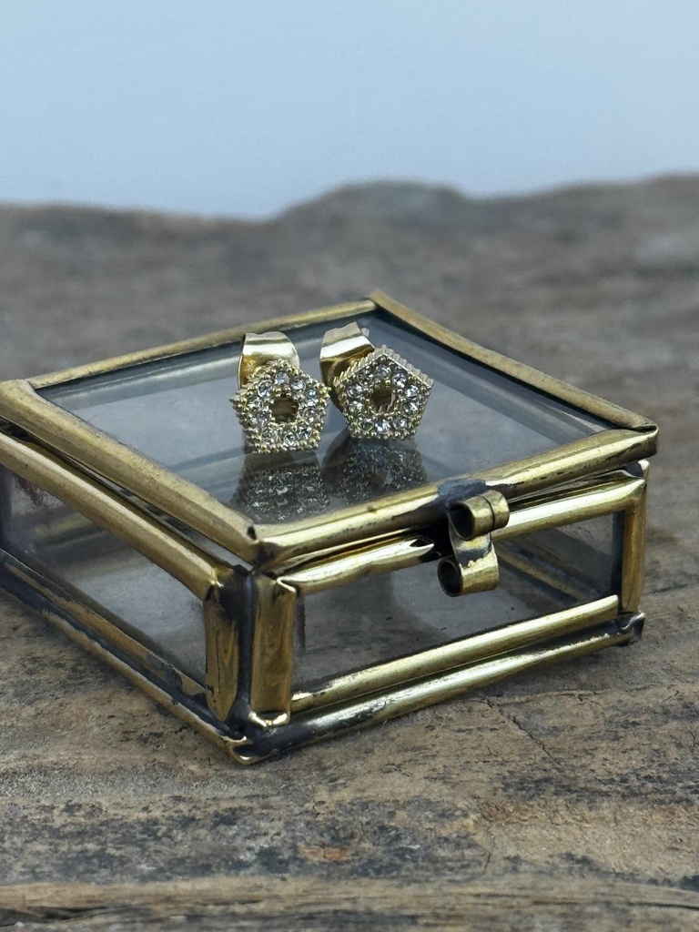 [GAR-TULA-BO-08] Puces d'oreilles 'Tula' - Acier - Cristal - By Garance