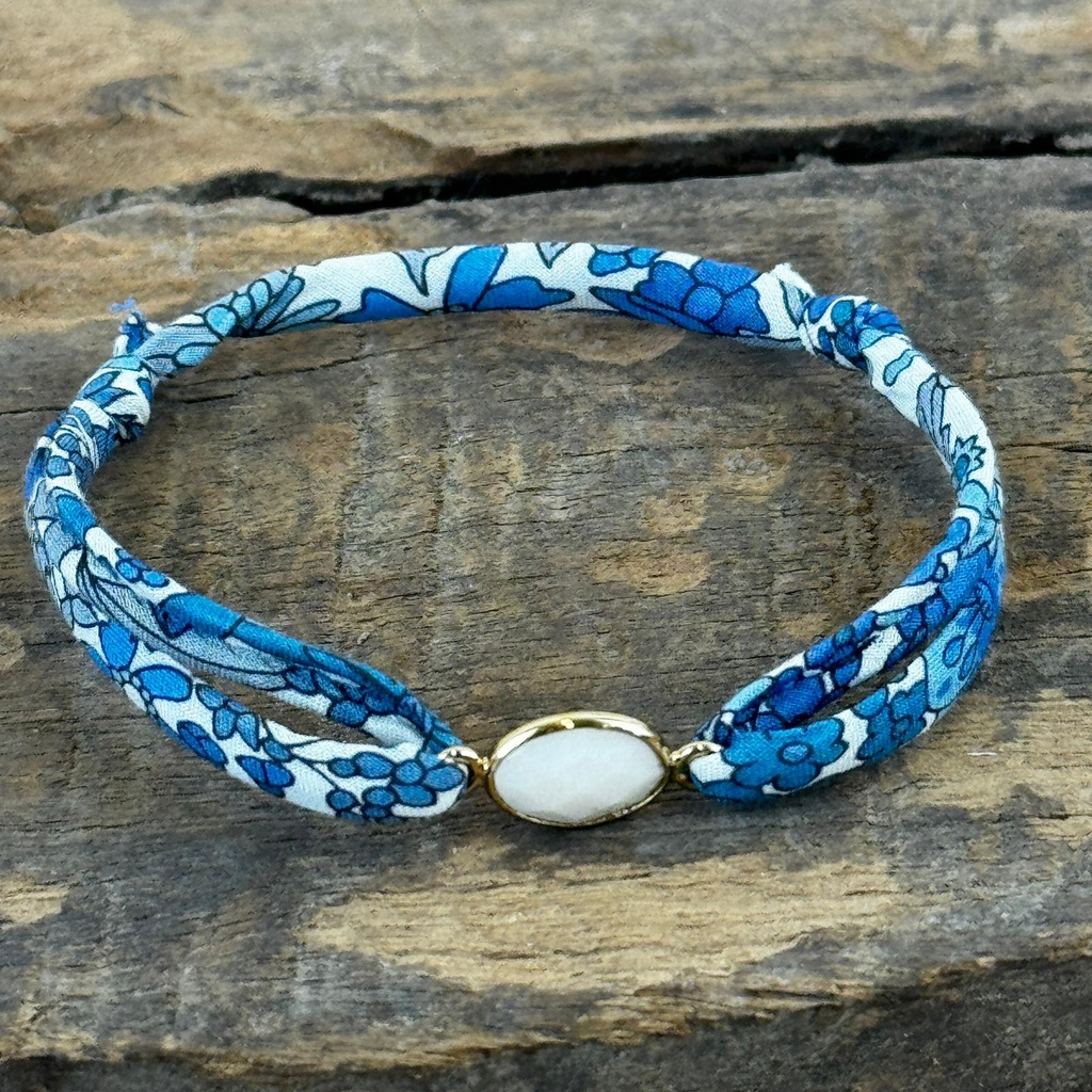 [GAR-YSEE-BR-BLANC] Bracelet 'Ysee' - Laiton doré 2µ - Blanc - By Garance