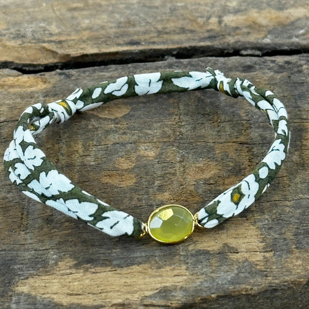 [GAR-YSEE-BR-JAUNE] Bracelet 'Ysee' - Laiton doré 2µ - Jaune - By Garance