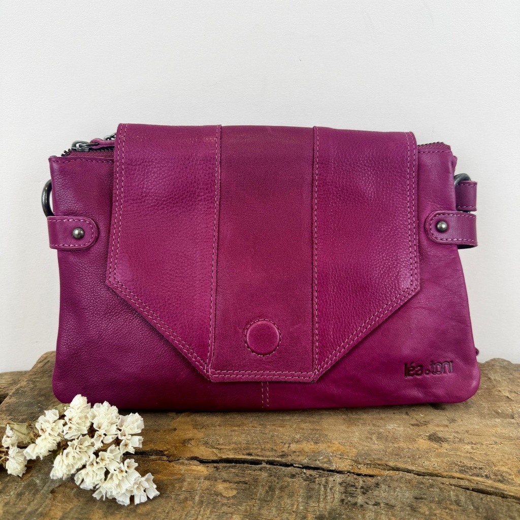 [LEA-BETTY-VPF-BORD] Sac en bandoulière 'Betty' Bordeaux - Léa Toni