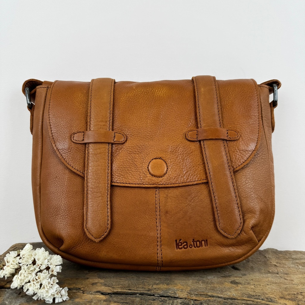 [LEA-LOUISE-VPF-NOIS] Sac en bandoulière 'Louise' Noisette - Léa Toni