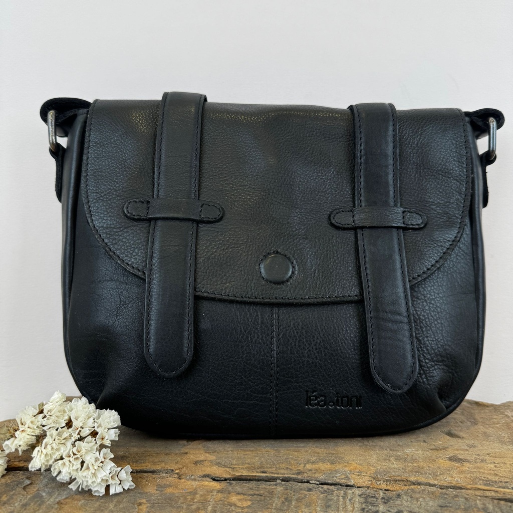 [LEA-LOUISE-VPF-NOIR] Sac en bandoulière 'Louise' Noir - Léa Toni
