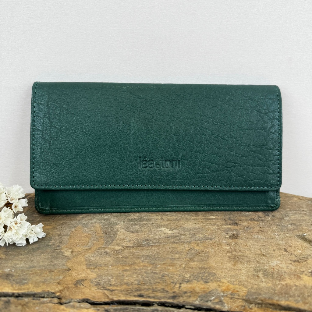 [LEA-EVY-BPF-VERT] Portefeuille 'Evy' Vert - Léa Toni