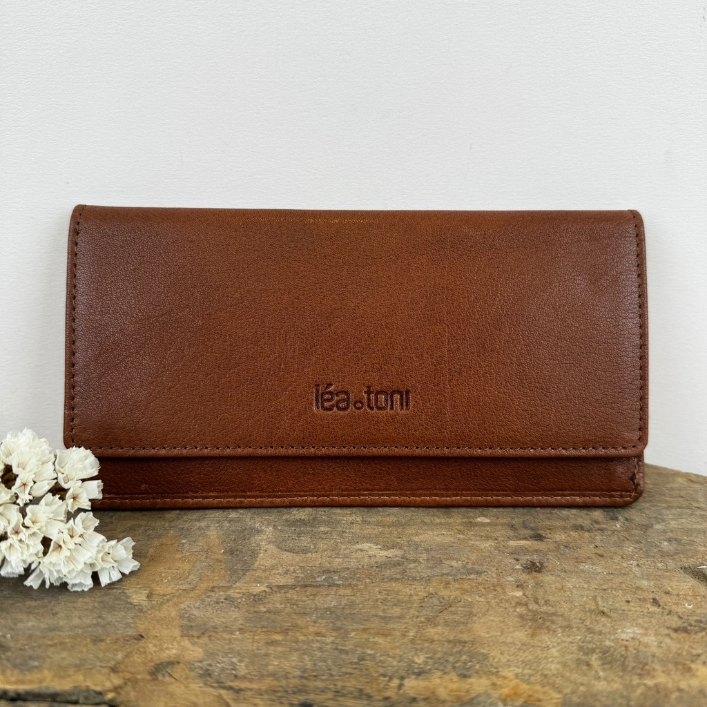 [LEA-EVY-BPF-CHAT] Portefeuille 'Evy' Châtaigne - Léa Toni