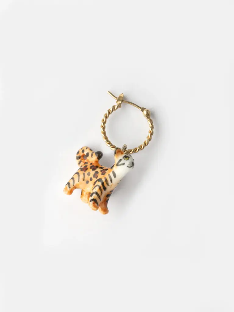 [NACH-J994] Boucle d'oreille créole 'Chat du Bengal' - Vendue individuellement - Nach