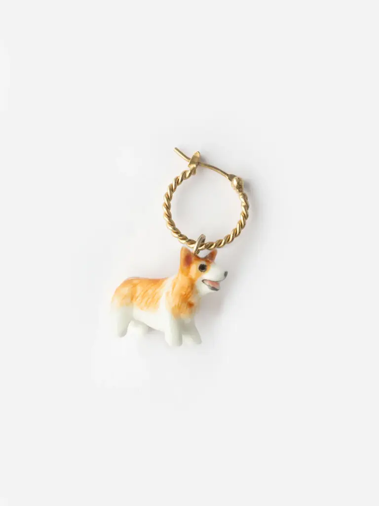 [NACH-J997] Boucle d'oreille créole 'Corgi' - Vendue individuellement - Nach
