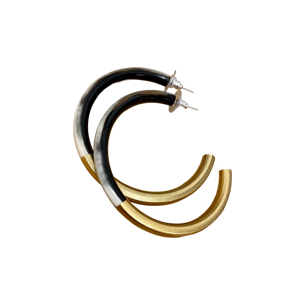 [SOYA-GSE296-MARB_DO] Boucles d'oreilles – Marbré & Doré – Soyang