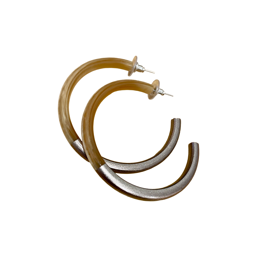 [SOYA-GSE296-BLA_ARG] Boucles d'oreilles – Blanc & Argenté – Soyang