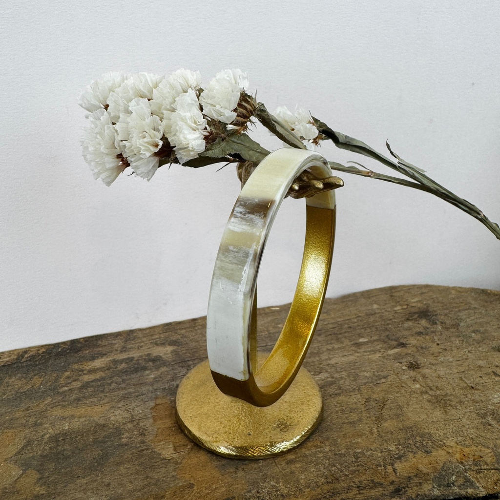 [SOYA-GSB119-BLA_DO-S] Jonc – Blanc & Doré – Small – Soyang