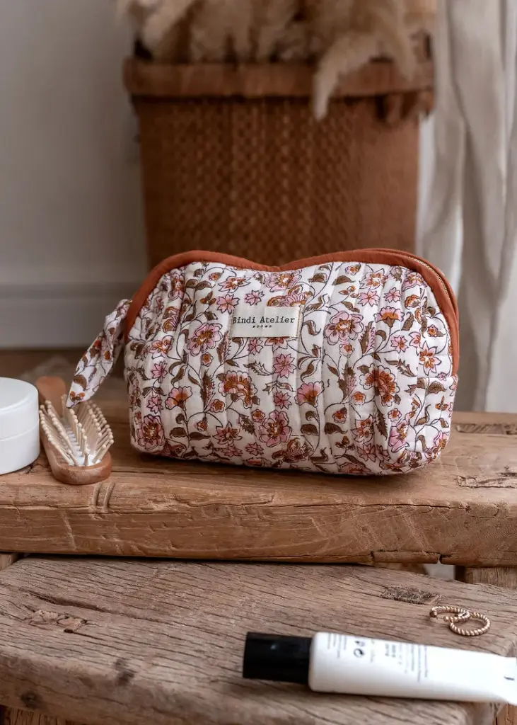 [BIND-TM_EDE_AMB] Trousse de maquillage 'Edel Ambre' – Bindi Atelier